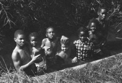 Pat with his Georgia cousins in the swimming hole